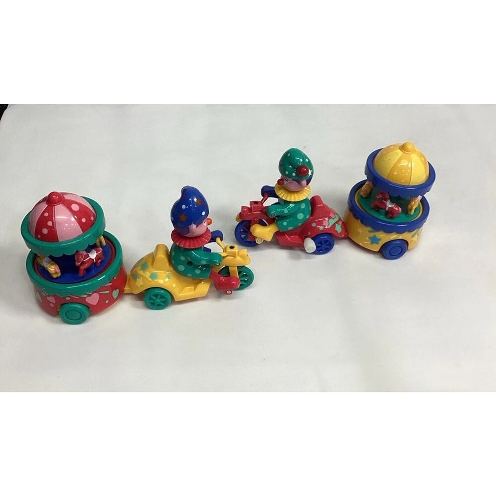 Russ Berrie Collectors Clown & Carousel Wind Up Toy - Lot Of 2